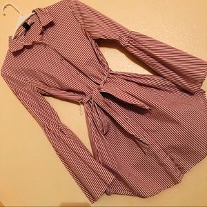 Forever 21 striped dress button up dress shirt